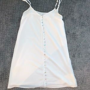 Minkpink white slip dress with buttons